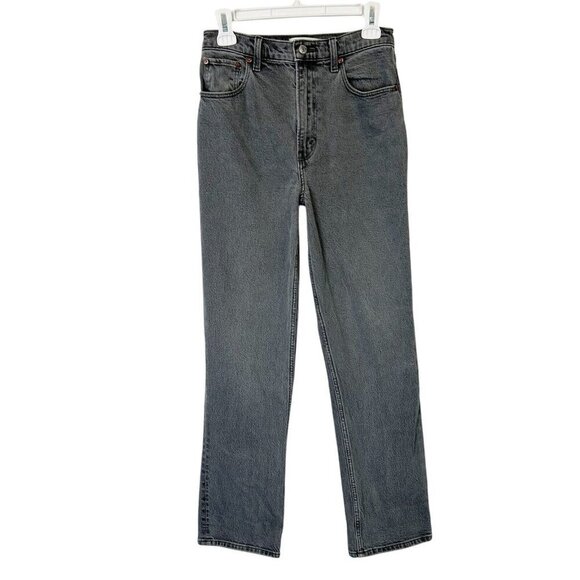 Abercrombie Fitch 90s Straight Ultra High Rise Jeans Womens Size 26 Gray - Picture 1 of 9